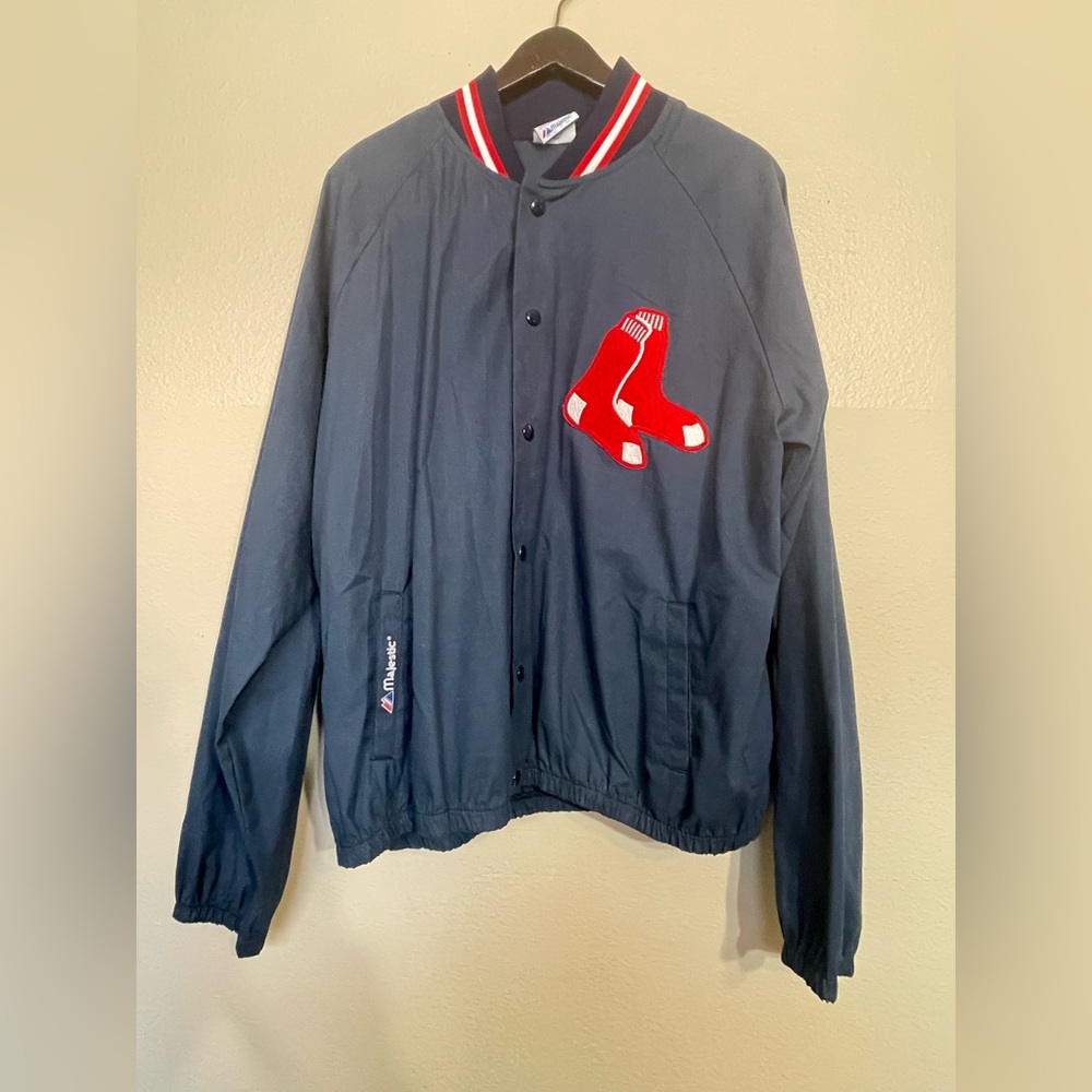 Vintage  80s Boston Red Soxs Jacket Mens XL Blue Lightweight